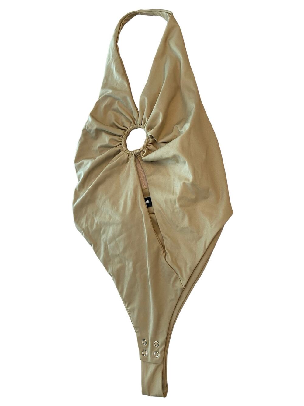 Lamarque Belicia Luxury Swim Open Back O-Ring One Piece Buttermilk Tan Small
